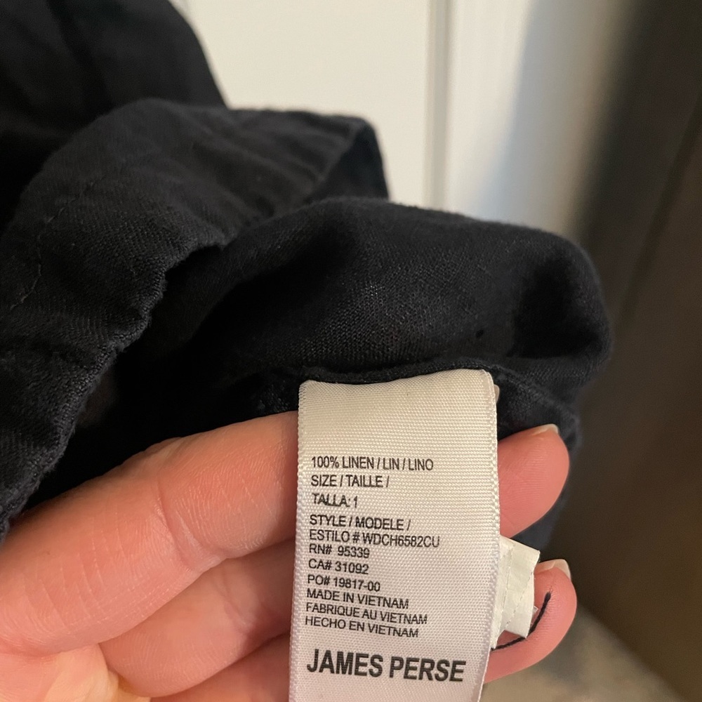 James Perse linen navy shirt dress office siren half button up size 1 Small - Picture 3 of 6